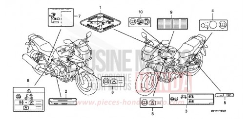 ETIQUETTE DE PRECAUTIONS (CB1300SA) CB1300SAA de 2010